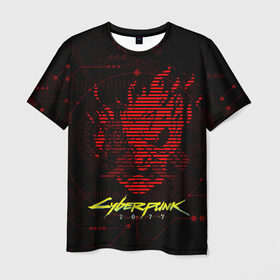 Мужская футболка 3D с принтом CYBERPUNK 2077 - Самурай , 100% полиэфир | прямой крой, круглый вырез горловины, длина до линии бедер | Тематика изображения на принте: 2077 | cyber | cyberpunk | demon | glitch | keanu | logo | punk | reeves | samurai | symbol | team | trauma | глитч | демон | киану | кибер | киберпанк | клан | лого | логотип | огонь | панк | ривз | самурай | символ