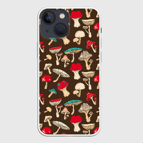 Чехол для iPhone 13 mini с принтом Грибы ,  |  | art | beautiful | drawing | mushrooms | poisonous | pop art | toadstools | грибы | искусство | красивые | мухоморы | поганки | поп   арт | рисунок | ядовитые