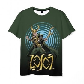 Мужская футболка 3D с принтом Loki , 100% полиэфир | прямой крой, круглый вырез горловины, длина до линии бедер | Тематика изображения на принте: agent of asgard | comics | laufeyson | loki | marvel | odinson | локи