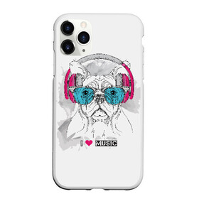 Чехол для iPhone 11 Pro Max матовый с принтом I love music , Силикон |  | animal | breed | bulldog | dog | emerald | graphic drawing | headphones | heart | i love music | music | music lover | pink | the inscription | бульдог | графический рисунок | животное | изумрудные | меломан | музыка | надпись | наушники | очки 