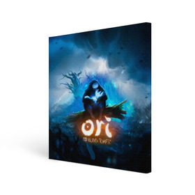 Холст квадратный с принтом Ori - And The Will Of The Wisp , 100% ПВХ |  | microsoft studios | moon studios | ori | ori and the blind forest | unity | лес | луна | нибела | ночной лес | ночь | ори | платформер | сова