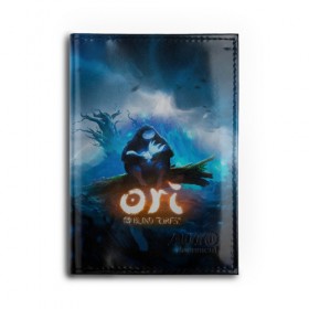 Обложка для автодокументов с принтом Ori - And The Will Of The Wisp , натуральная кожа |  размер 19,9*13 см; внутри 4 больших “конверта” для документов и один маленький отдел — туда идеально встанут права | microsoft studios | moon studios | ori | ori and the blind forest | unity | лес | луна | нибела | ночной лес | ночь | ори | платформер | сова