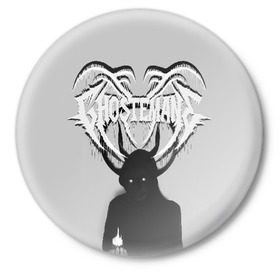 Значок с принтом Ghostemane ,  металл | круглая форма, металлическая застежка в виде булавки | ghostemane | гоустмэйн