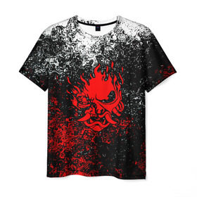 Мужская футболка 3D с принтом SAMURAI KEANU REEVES , 100% полиэфир | прямой крой, круглый вырез горловины, длина до линии бедер | cyberpunk | cyberpunk 2077 | samurai | киберпанк