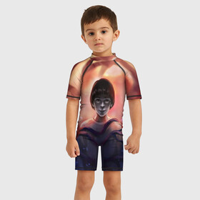 Детский купальный костюм 3D с принтом Дела , Полиэстер 85%, Спандекс 15% | застежка на молнии на спине | stranger things | очень странные дела