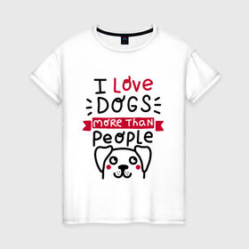 Женская футболка хлопок с принтом Любитель Собак , 100% хлопок | прямой крой, круглый вырез горловины, длина до линии бедер, слегка спущенное плечо | dog | lover | любовь | пес | псы | собакен | собаки | собек