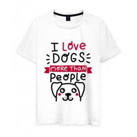 Мужская футболка хлопок с принтом Любитель Собак , 100% хлопок | прямой крой, круглый вырез горловины, длина до линии бедер, слегка спущенное плечо. | dog | lover | любовь | пес | псы | собакен | собаки | собек