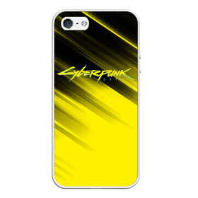 Чехол для iPhone 5/5S матовый с принтом Cyberpunk 2077 (Yellow) , Силикон | Область печати: задняя сторона чехла, без боковых панелей | 3d | cyberpunk 2077 | red | абстракция | геометрия | игра | киберпанк 2077 | красный | лого | логотип | надпись | стиль | текстура