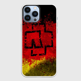 Чехол для iPhone 13 Pro Max с принтом Rammstein (Флаг). ,  |  | Тематика изображения на принте: 3d | hard | logo | metal | music | rammstein | rock | брызги красок | знак | лого | метал | музыка | рамштайн | рок | символ | текстура | флаг rammstein