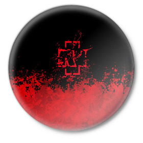 Значок с принтом Rammstein (Брызги Красок). ,  металл | круглая форма, металлическая застежка в виде булавки | 3d | hard | logo | metal | music | rammstein | rock | брызги красок | знак | лого | метал | музыка | рамштайн | рок | символ | текстура