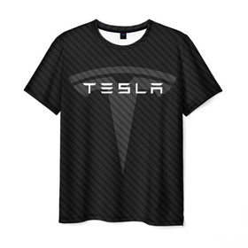 Мужская футболка 3D с принтом TESLA (1) , 100% полиэфир | прямой крой, круглый вырез горловины, длина до линии бедер | Тематика изображения на принте: elon | elon musk | musk | space | tesla | автолюбитель | автомобиль | илон маск | тесла