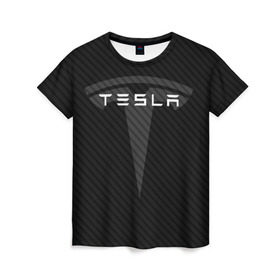 Женская футболка 3D с принтом TESLA (1) , 100% полиэфир ( синтетическое хлопкоподобное полотно) | прямой крой, круглый вырез горловины, длина до линии бедер | elon | elon musk | musk | space | tesla | автолюбитель | автомобиль | илон маск | тесла