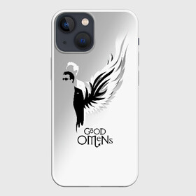 Чехол для iPhone 13 mini с принтом Good Omens ,  |  | good | omens | sheen | tennant | азирафель | ангел | благие знамения | демон | кроули | падший | теннант | шин
