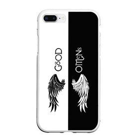 Чехол для iPhone 7Plus/8 Plus матовый с принтом GOOD OMENS , Силикон | Область печати: задняя сторона чехла, без боковых панелей | evil | good | good omens | азирафель. | ангел кроули | благие намерения сериал | гуд оменс | демон | дэвид теннант | майкл шин