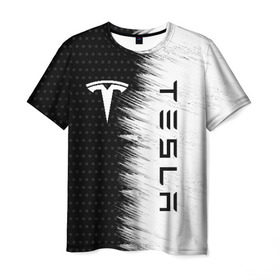 Мужская футболка 3D с принтом TESLA (2) , 100% полиэфир | прямой крой, круглый вырез горловины, длина до линии бедер | Тематика изображения на принте: elon | elon musk | musk | space | tesla | автолюбитель | автомобиль | илон маск | тесла