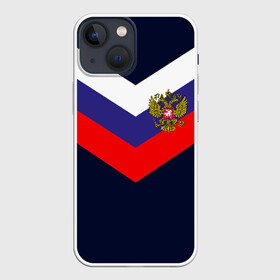 Чехол для iPhone 13 mini с принтом RUSSIA SPORT (РЕДАЧ) ,  |  | Тематика изображения на принте: russia | герб рф | орёл | россия | рф