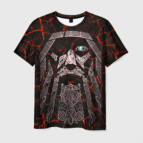 Мужская футболка 3D с принтом Odinn , 100% полиэфир | прямой крой, круглый вырез горловины, длина до линии бедер | good | viking | vikings | бог | викинг | викинги | кельтское | один | плетение | скандинавы | славяне | язычник