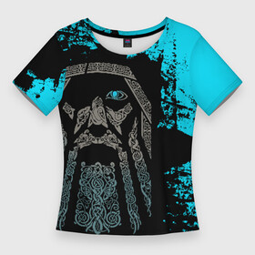 Женская футболка 3D Slim с принтом Один ,  |  | good | odinn | viking | vikings | бог | викинг | викинги | грандж | кельтское | краски | один | плетение | скандинавы | славяне | язычник
