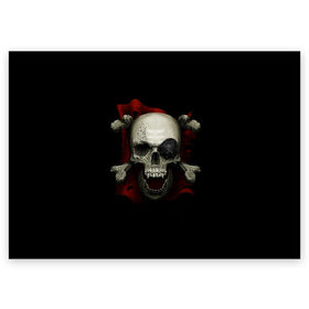 Поздравительная открытка с принтом Пиратский Череп , 100% бумага | плотность бумаги 280 г/м2, матовая, на обратной стороне линовка и место для марки
 | пират | пиратский череп | флаг | череп