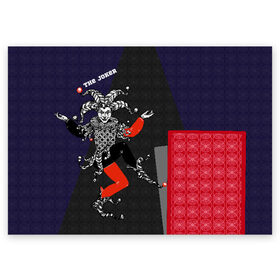 Поздравительная открытка с принтом The joker , 100% бумага | плотность бумаги 280 г/м2, матовая, на обратной стороне линовка и место для марки
 | джокер | игра | карта