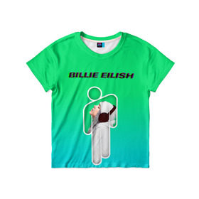 Детская футболка 3D с принтом Billie Eilish , 100% гипоаллергенный полиэфир | прямой крой, круглый вырез горловины, длина до линии бедер, чуть спущенное плечо, ткань немного тянется | ayelish | bad guy | bellyache | bilie eilish | bilie elish | billie | billie eilish | eilish | electronic | elish | music | билли айлиш | эйлиш | элиш