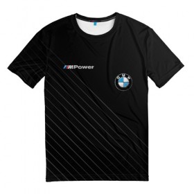 Мужская футболка 3D с принтом BMW , 100% полиэфир | прямой крой, круглый вырез горловины, длина до линии бедер | bmw | абстракция | авто | автомобиль | лого | логотип | машина | скорость