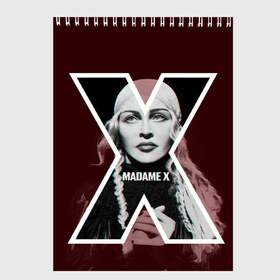 Скетчбук с принтом MADAMEX , 100% бумага
 | 48 листов, плотность листов — 100 г/м2, плотность картонной обложки — 250 г/м2. Листы скреплены сверху удобной пружинной спиралью | Тематика изображения на принте: madamex | madonna | newalbom | мадонна | певица