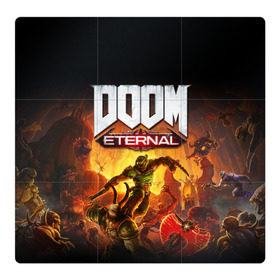 Магнитный плакат 3Х3 с принтом DOOM Eternal , Полимерный материал с магнитным слоем | 9 деталей размером 9*9 см | Тематика изображения на принте: 2019 | bethesda | demon | doom | eternal | ethernal | game | games | logo | monster | runes | демон | дум | дуум | етернал | игра | игры | какодемон | кровь | лого | логотип | монстр | монстры | руны | символ | этернал