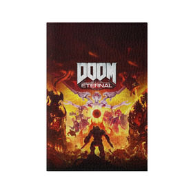 Обложка для паспорта матовая кожа с принтом DOOM Eternal , натуральная матовая кожа | размер 19,3 х 13,7 см; прозрачные пластиковые крепления | 2019 | bethesda | demon | doom | eternal | ethernal | game | games | logo | monster | runes | демон | дум | дуум | етернал | игра | игры | какодемон | кровь | лого | логотип | монстр | монстры | руны | символ | этернал