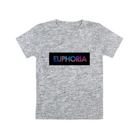 Детская футболка хлопок с принтом сериал Euphoria , 100% хлопок | круглый вырез горловины, полуприлегающий силуэт, длина до линии бедер | Тематика изображения на принте: zendaya | зендея | ру беннетт | сериал euphoria | эйфория