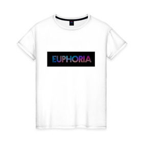 Женская футболка хлопок с принтом сериал Euphoria , 100% хлопок | прямой крой, круглый вырез горловины, длина до линии бедер, слегка спущенное плечо | zendaya | зендея | ру беннетт | сериал euphoria | эйфория