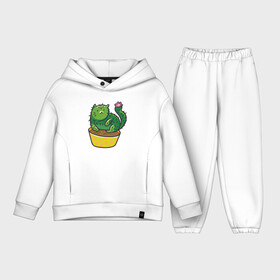 Детский костюм хлопок Oversize с принтом Кот кактус ,  |  | cat | горшок | иголки | кактус | кот кактус | котик | кошка | растение | цветок