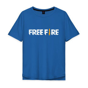 Мужская футболка хлопок Oversize с принтом Garena Free Fire , 100% хлопок | свободный крой, круглый ворот, “спинка” длиннее передней части | Тематика изображения на принте: battlegrounds | fire | free | garena | гарена | фаер | фри