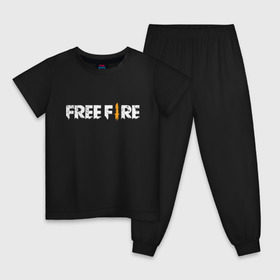 Детская пижама хлопок с принтом Garena Free Fire , 100% хлопок |  брюки и футболка прямого кроя, без карманов, на брюках мягкая резинка на поясе и по низу штанин
 | battlegrounds | fire | free | garena | гарена | фаер | фри