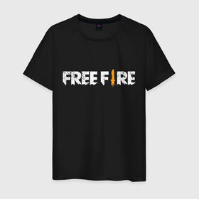 Мужская футболка хлопок с принтом Garena Free Fire , 100% хлопок | прямой крой, круглый вырез горловины, длина до линии бедер, слегка спущенное плечо. | battlegrounds | fire | free | garena | гарена | фаер | фри