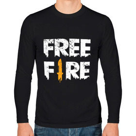 Мужской лонгслив хлопок с принтом Free Fire logo , 100% хлопок |  | battlegrounds | fire | free | garena | гарена | фаер | фри