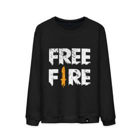 Мужской свитшот хлопок с принтом Free Fire logo , 100% хлопок |  | battlegrounds | fire | free | garena | гарена | фаер | фри