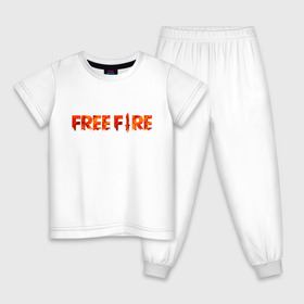 Детская пижама хлопок с принтом Free Fire , 100% хлопок |  брюки и футболка прямого кроя, без карманов, на брюках мягкая резинка на поясе и по низу штанин
 | 
