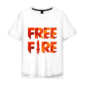 Мужская футболка хлопок Oversize с принтом Free Fire , 100% хлопок | свободный крой, круглый ворот, “спинка” длиннее передней части | battlegrounds | fire | free | garena | гарена | фаер | фри