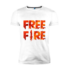 Мужская футболка премиум с принтом Free Fire , 92% хлопок, 8% лайкра | приталенный силуэт, круглый вырез ворота, длина до линии бедра, короткий рукав | Тематика изображения на принте: battlegrounds | fire | free | garena | гарена | фаер | фри