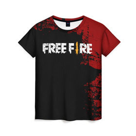Женская футболка 3D с принтом Free Fire , 100% полиэфир ( синтетическое хлопкоподобное полотно) | прямой крой, круглый вырез горловины, длина до линии бедер | battlegrounds | fire | free | garena | гарена | фаер | фри