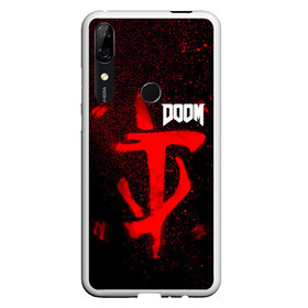 Чехол для Honor P Smart Z с принтом DOOM , Силикон | Область печати: задняя сторона чехла, без боковых панелей | 2019 | bethesda | demon | doom | eternal | ethernal | game | games | logo | monster | runes | демон | дум | дуум | етернал | игра | игры | какодемон | кровь | лого | логотип | монстр | монстры | руны | символ | этернал