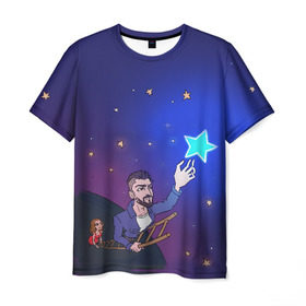 Мужская футболка 3D с принтом JONY Звезда , 100% полиэфир | прямой крой, круглый вырез горловины, длина до линии бедер | jony | звезда | лали | певец | тыменяпленила | янея