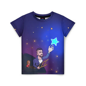 Детская футболка 3D с принтом JONY Звезда , 100% гипоаллергенный полиэфир | прямой крой, круглый вырез горловины, длина до линии бедер, чуть спущенное плечо, ткань немного тянется | jony | звезда | лали | певец | тыменяпленила | янея