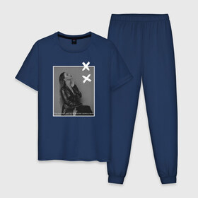 Мужская пижама хлопок с принтом Грустный дэнс , 100% хлопок | брюки и футболка прямого кроя, без карманов, на брюках мягкая резинка на поясе и по низу штанин
 | 7 | astiartik | грустныйдэнс | невероятно | неделимы | подгипнозом
