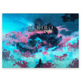 Поздравительная открытка с принтом Sekiro , 100% бумага | плотность бумаги 280 г/м2, матовая, на обратной стороне линовка и место для марки
 | Тематика изображения на принте: sekiro | shadows die twice | секиро | сэкиро