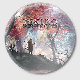 Значок с принтом Sekiro (СПИНА) ,  металл | круглая форма, металлическая застежка в виде булавки | sekiro | shadows die twice | секиро | сэкиро