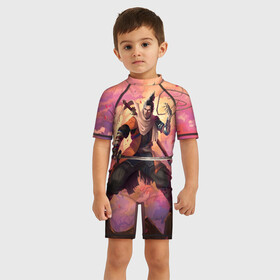 Детский купальный костюм 3D с принтом Секиро , Полиэстер 85%, Спандекс 15% | застежка на молнии на спине | sekiro | shadows die twice | секиро | сэкиро