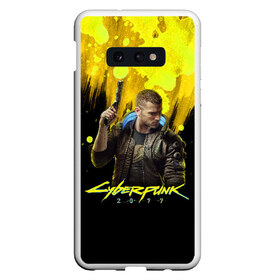 Чехол для Samsung S10E с принтом CYBERPUNK 2077 , Силикон | Область печати: задняя сторона чехла, без боковых панелей | 2077 | cyber | cyberpunk | demon | glitch | keanu | logo | punk | reeves | samurai | symbol | team | trauma | глитч | демон | киану | кибер | киберпанк | клан | лого | логотип | огонь | панк | ривз | самурай | символ