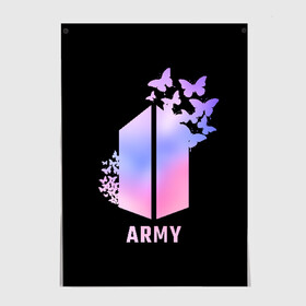 Постер с принтом BTS ARMY , 100% бумага
 | бумага, плотность 150 мг. Матовая, но за счет высокого коэффициента гладкости имеет небольшой блеск и дает на свету блики, но в отличии от глянцевой бумаги не покрыта лаком | army | bangtan boys | beyond the scene | bts | k pop | kpop | love yourself | бтс | к поп